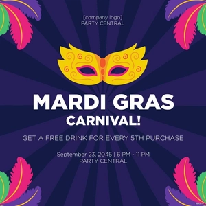 Mardi Gras Carnival Poster Vector
