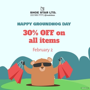 Groundhog Day Flyer Vector