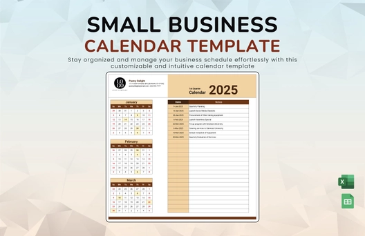 Small Business Calendar Template