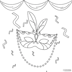 Mardi Gras Carnival Drawing Vector