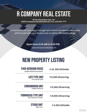 Real Estate House Price Guide Template