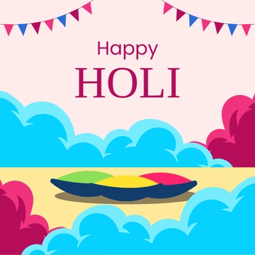 Free Happy Holi Illustration Template to Edit Online