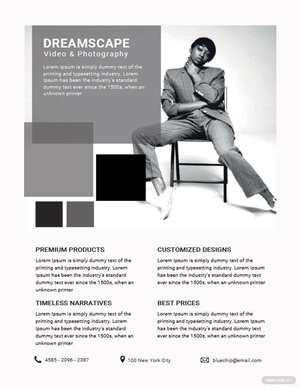Photography Studio Datasheet Template