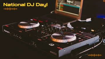 Free National DJ Day Photo Background Template to Edit Online