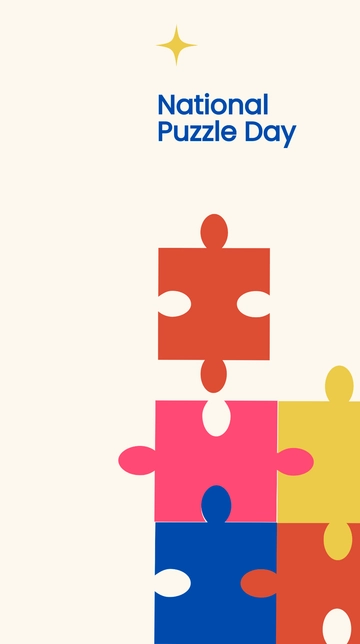Free National Puzzle Day iPhone Background Template to Edit Online
