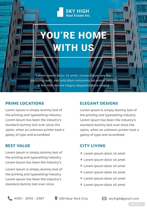 Real Estate Datasheet Template