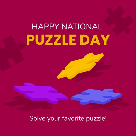 National Puzzle Day Whatsapp Post