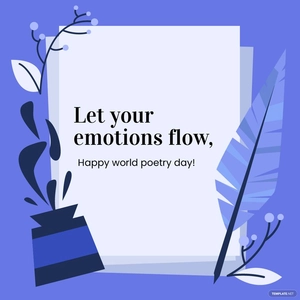 World Poetry Day Greeting Card Vector