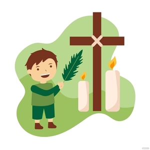 Palm Sunday Cartoon Vector