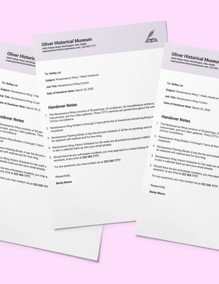 Handover Note When Going On Leave Template