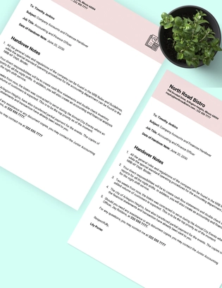 Handover Note Sample Handover Note Sample