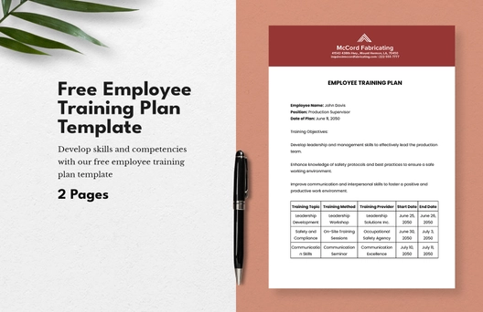 Employee Training Plan Template