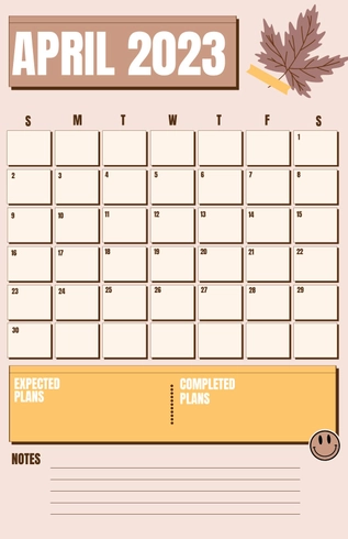 Printable April 2023 Deskpad Planner