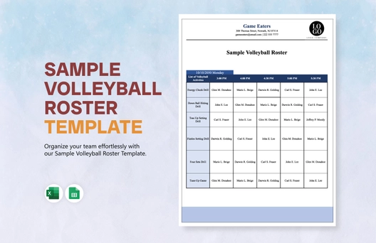 Sample Volleyball Roster