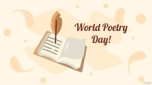 World Poetry Day Cartoon Background