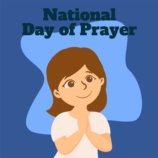 National Day of Prayer Cartoon Vector