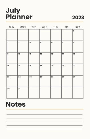 Printable July 2023 Deskpad Planner