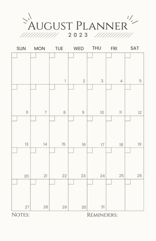 Printable August 2023 Deskpad Planner
