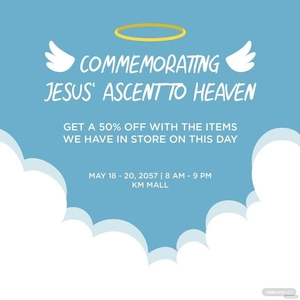 Ascension Day Flyer Vector