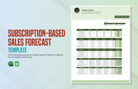 Subscription-based Sales Forecast Template