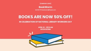 National Library Workers Day Flyer Background