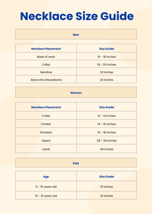 Necklace Size Chart