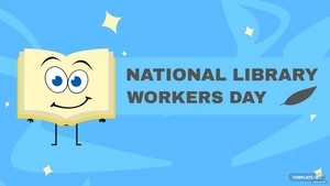 National Library Workers Day Cartoon Background