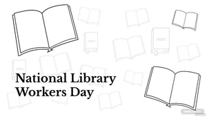 National Library Workers Day Drawing Background