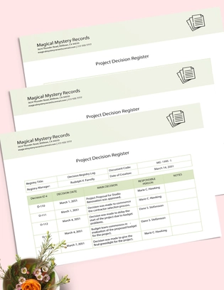 Decision Register Template