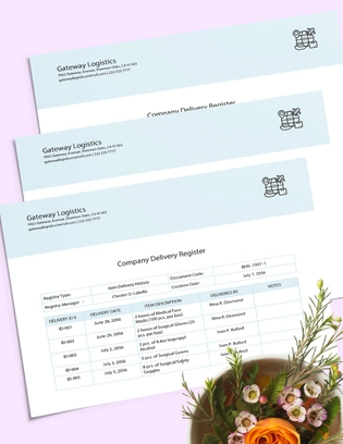 Delivery Register Template