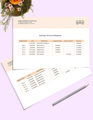 Savings Register Template