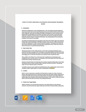 How to Start and Run a Successful Restaurant Business - Guide Template