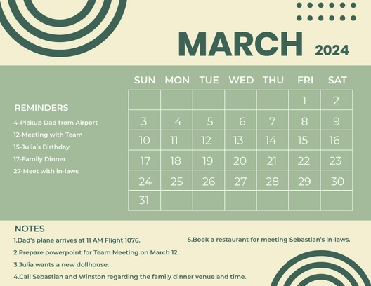 March 2024 Calendar