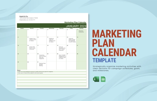 Marketing Plan Calendar Template