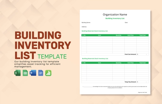 Building Inventory List Template