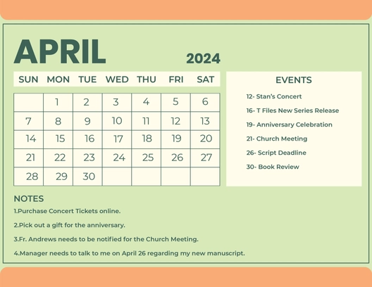 April 2024 Calendar