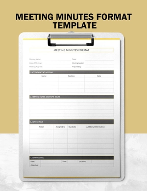 Meeting Minutes Format Template