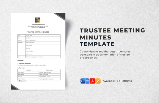 Trustee Meeting Minutes Template