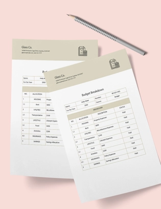Budget Breakdown Template