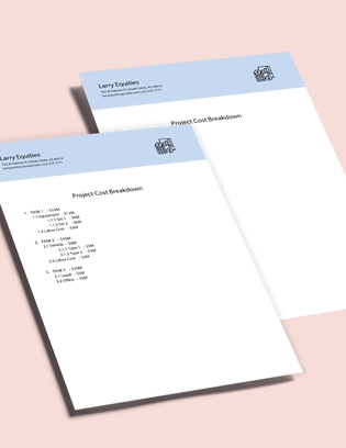 Cost Breakdown Template