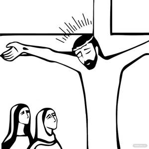 Good Friday Cartoon Drawing