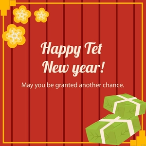Tet Greeting Card Vector