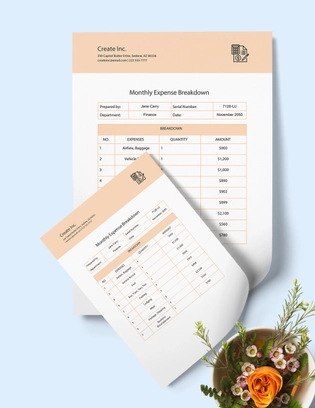 Monthly Expense Breakdown Template