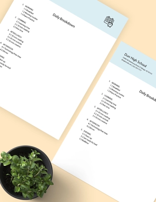 Daily Breakdown Template