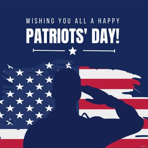 Patriots' Day Wishes Vector