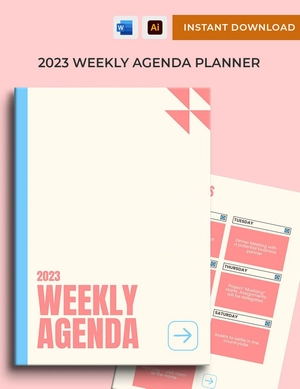2023 Weekly Agenda Planner Template