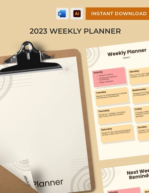 2023 Weekly Planner Template