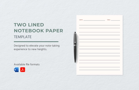2 Lined Notebook Paper Template