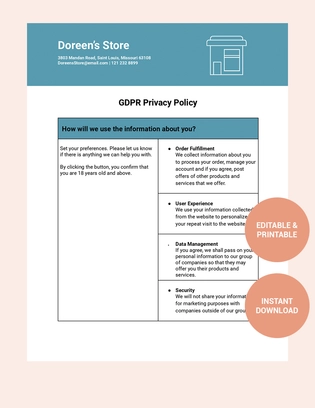 GDPR Privacy Policy