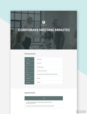 Corporate Meeting Minutes Template